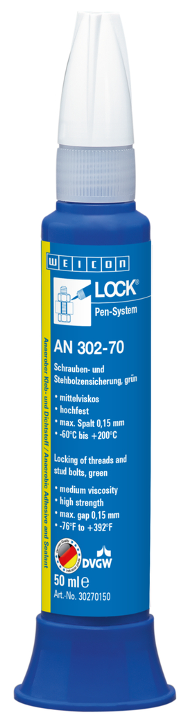 WEICONLOCK® AN 302-70 Fijación de Tornillos y Espárragos | alta resistencia, viscosidad media, con aprobación de agua potable