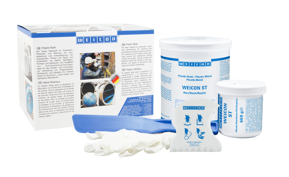 WEICON ST | sistema de resina epoxi con relleno metálico para reparaciones y moldeo