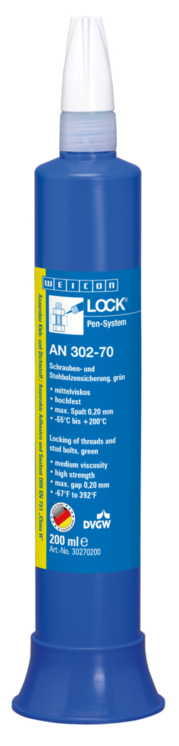 WEICONLOCK® AN 302-70 Fijación de Tornillos y Espárragos | alta resistencia, viscosidad media, con aprobación de agua potable